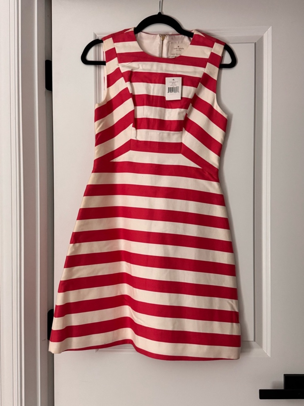 NWT kate spade Pink and White Striped Sleeveless Mini Dress